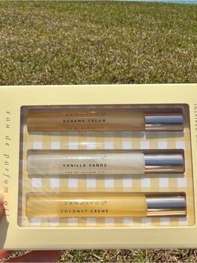 Sand + Fog Trio Perfume Oil Set - Banana Cream, Vanilla Sands, Coconut Crème